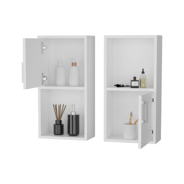 English Elm Dixie Wall Mounted Medicine Cabinet Set of Two with Open Shelf Bathroom Storage B128P460147