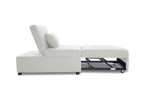 English Elm Convertible Sofa with Pull-Out Bed, Sleek Armless Sherpa Upholstery, Cozy Plush Pillow Included White 45 L x 33 W x 17 H B089P240523