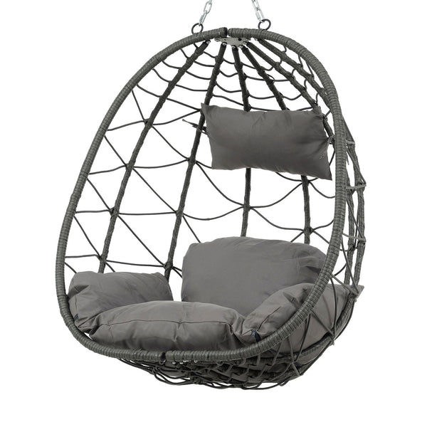 English Elm Egg Chair With Stand - Cozy Indoor Outdoor Wicker Swing Chair For Relaxation In Any Space W1703P163948