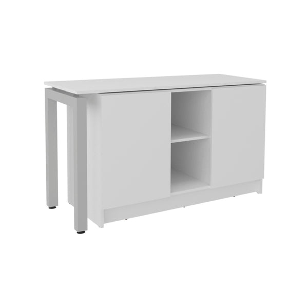 English Elm Beattie Rotating Cabinet L-shaped Workstation Desk for Small Space Home Offices B092S00304