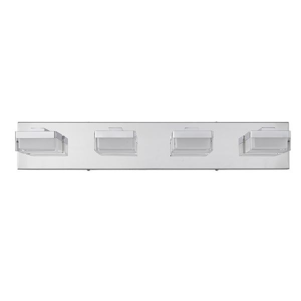 English Elm Modern Chrome Led Vanity Light - 4-Light Wall Sconce For Effortless Grooming & Stylish Decor W2312P374910