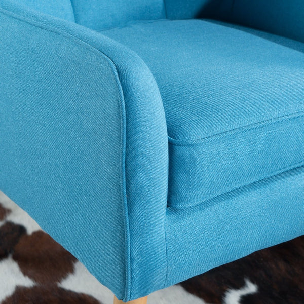 English Elm Arm Chair Tufted Mid-century Accent Seat with Rubberwood Legs for Living Room 60015.00TEL
