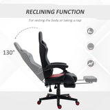 English Elm Vinsetto Racing Gaming Chair Diamond Pu Leather Office Gamer Chair High Back Swivel Recliner With Footrest, Lumbar Support, Adjustable Height, Black