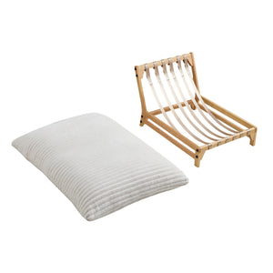 English Elm Accent Corduroy Armless Lazy Sofa Chair for Living Room Bedroom Office — Ergonomic Plush Support Off White W876P304516