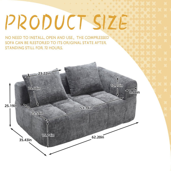 English Elm United Chenille Loveseat Sofa - Cozy Minimalist Modular Sleeper For Small Spaces & Modern Living W1568P255144-GIGA