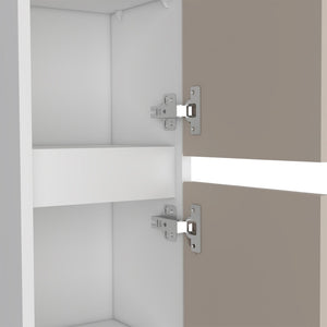English Elm Nettleton Two Door Wall Cabinet White Finish Vertical Storage for Living Rooms B092P390613