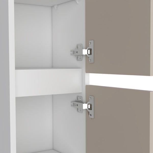 English Elm Nettleton Two Door Wall Cabinet White Finish Vertical Storage for Living Rooms B092P390613