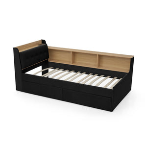 English Elm Twin Size Velvet Daybed With Storage Drawers, Wireless Charging & Led Lights For Small Spaces W1413S00110-GIGA