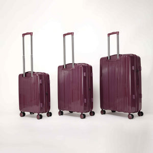 English Elm Luggage 3 Piece Pp Hard Shell Travel Set with Spinner Wheels Expandable Carry On Dark Purple T3292P317020