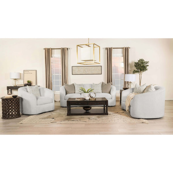 English Elm Rory Elegant 3-Piece Living Room Seating Set With Sloped Arms In Luxurious Latte Boucle Fabric B062S01206-GIGA