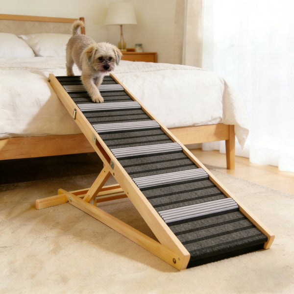English Elm 2026 Adjustable Pet Ramp for Sofa Six Height Levels Grip Fabric Small Dogs W2641P460038