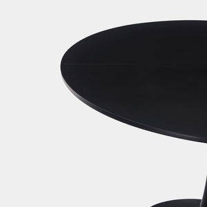 English Elm 42.1" Round Tulip Pedestal Dining Table Mid-century Mdf Top Seats Six Glossy Black W234P421897