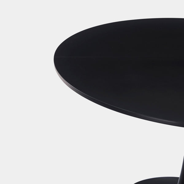 English Elm 42.1" Round Tulip Pedestal Dining Table Mid-century Mdf Top Seats Six Glossy Black W234P421897