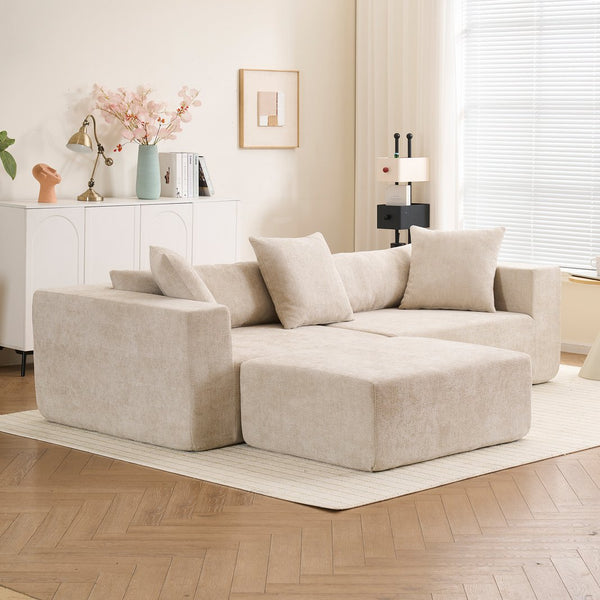 English Elm Modular L-Shaped Lounge Chair & Cloud Sofa – No Installation, Deep Seat Comfort For Living Rooms & Bedrooms W2012S00010