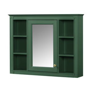 English Elm 36'' Modern Bathroom Vanity with Mirror Cabinet and Sink, Spacious Storage, Soft-Close Doors & Drawers Green SW000134AAF-3