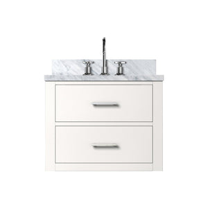 English Elm White Compact Bath Vanity Set With Acrylic Top & Chrome Faucet - Perfect For Small Spaces! B2731P257913-GIGA