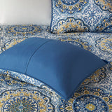 Madison Park Tangiers Global Inspired 6 Piece Reversible Quilt Set with Throw Pillows MP13-784 Blue