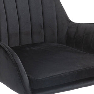 English Elm Velvet Swivel Chair with Gold Base Adjustable Glam Seat for Bedroom Vanity Office W1733P215112