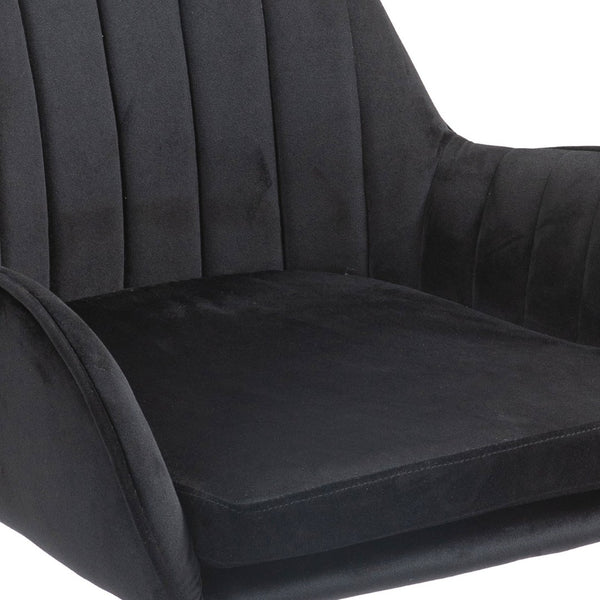 English Elm Velvet Swivel Chair with Gold Base Adjustable Glam Seat for Bedroom Vanity Office W1733P215112