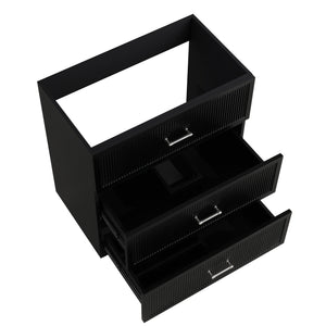 English Elm HK2305-30-WH 24" Floating Bathroom Vanity with Wall-Mount Design, Space-Saving Modern Sink Cabinet Black W1550P168215