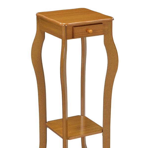 English Elm 32.5" Wooden Flower Plant Stand with Drawer & Oak Finish — Versatile Plant Table for Home Decor, Storage B072P222458