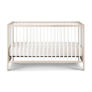 English Elm Pixie Finn 3-in-1 Convertible Crib with Island Design, Solid Wood, Low Profile, 3 Mattress Heights Natural+White B022P204872