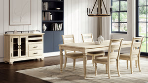 English Elm Table with Leaf Solid Wood Dining Table with 18" Extendable Leaf, Whitewashed Coastal Farmhouse Charm White 73.75 L x 45.75 W x 7.5 H B2699P346373