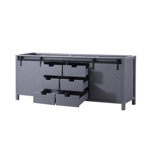 English Elm Dark Grey Double Bath Vanity - 84" Wide, Elegant Storage, Soft-Close Drawers, Fully Assembled Design B2731P260081