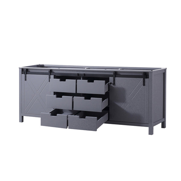 English Elm Dark Grey Double Bath Vanity - 84" Wide, Elegant Storage, Soft-Close Drawers, Fully Assembled Design B2731P260081
