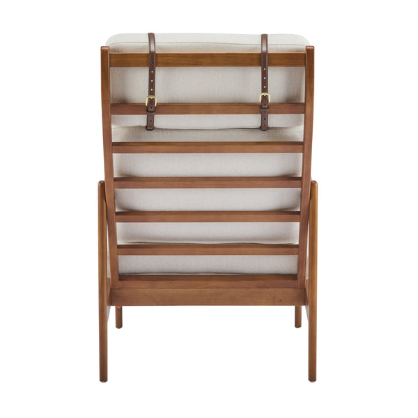 English Elm Christopher Knight Home® - Mid Century Modern Accent Armchair - Solid Wood Frame, High Back Beige Cushion, Stylish & Durable N767P298391B