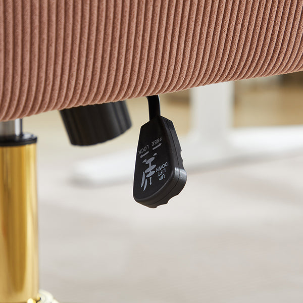 English Elm Mid-back Pink Corduroy Office Chair with Memory Foam Cushion, Ergonomic S-curve Support & Armrests W2311P323757