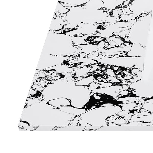 English Elm 37"X22" Panda White Artificial Marble Bathroom Vanity Top With Sink, Backsplash & Easy Install W509P362106