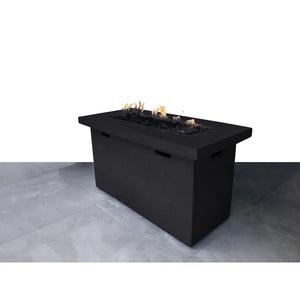 English Elm 25" Fiber Reinforced Concrete Propane Outdoor Fire Pit Table with Hidden Tank Storage and Cover, Stylish Lava Rocks, Push-Button Flame Control, Durable Patio Centerpiece Charcoal B120P205011