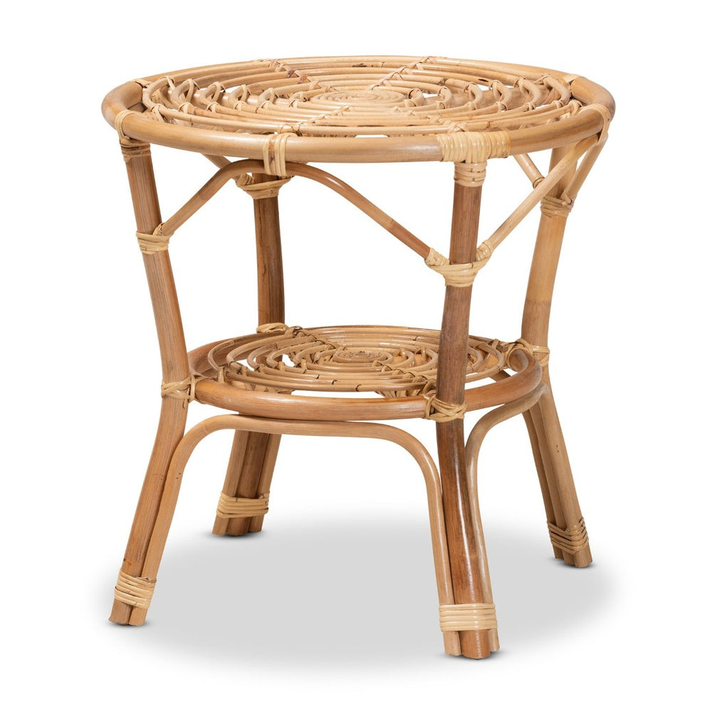 English Elm Modern Rattan Round Coffee Table Woven Geometric Lattice Bohemian Living Room Accent B2750P420350