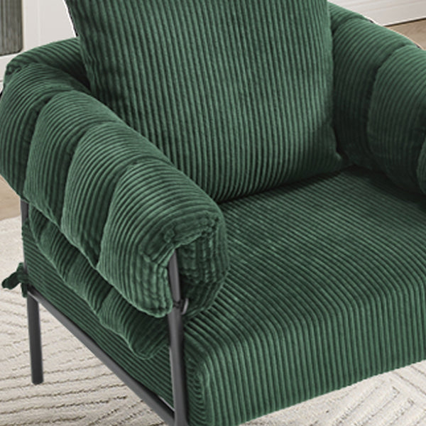 English Elm TS Modern decorative chair with plush teddy fleece upholstery and gold metal legs for luxe comfort and style Dark Green W2311P308067