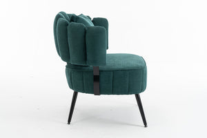 English Elm Decorative Chenille Barrel Tub Chair with Pocket Coil Cushion for Cozy Reading Nooks Green W5188P462020