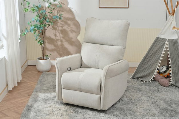 English Elm 360° Swivel Rocker Recliner Chair with Pull-Ring Recline, 360° Swivel, Rocking Comfort for Living Spaces Gray W1028S00049