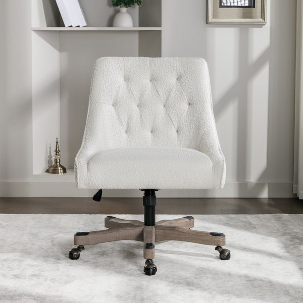 OSP Home Furnishings Tindal Office Chair White Boucle