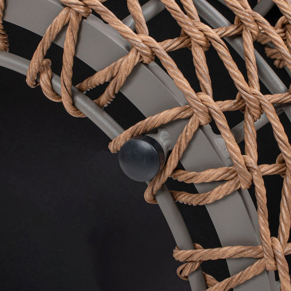 English Elm Jennifer Taylor Home - Willow 25" Round Outdoor Ottoman with Axroma Olefin Upholstery, Woven Golden Brown Frame, Durable ComfortWillow 25" Round Outdoor Ottoman with Axroma Olefin Upholstery, Woven Golden Brown Frame for Durable Comfort B2719P305701