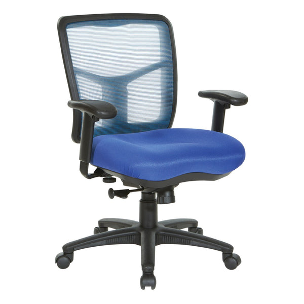 OSP Home Furnishings Blue Air Mist Ergonomic Mesh Office Chair with Lumbar Support and Synchro Tilt Control 92555-9278