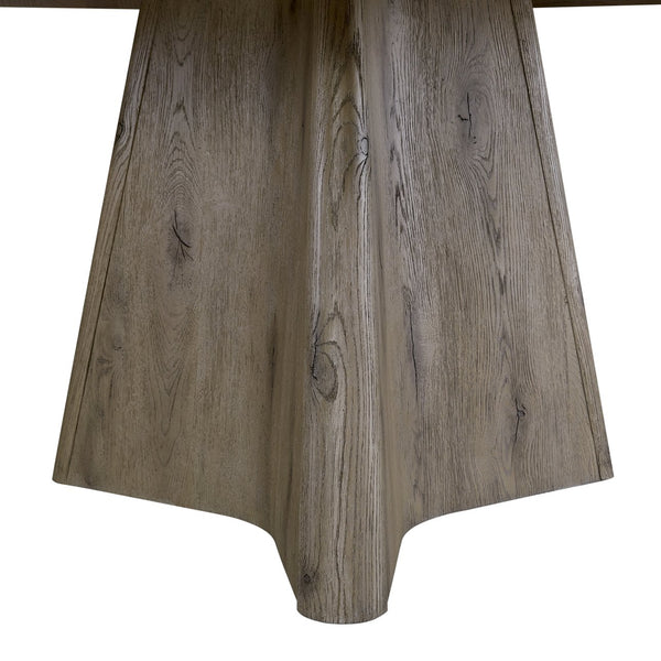 English Elm Round English Knotty Oak Round Table with Sculpted Pedestal, Solid Wood Veneer, Light Oak Finish B2699S00104