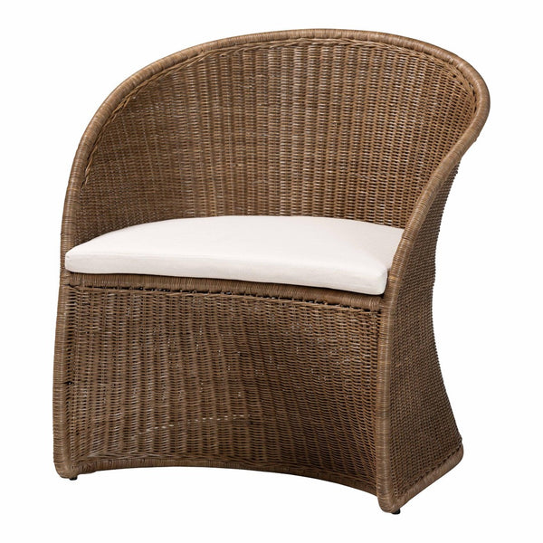 English Elm Bohemian Greywashed Rattan Accent Chair Sculptural Woven Base Boho Living Room Seat B2750P467811