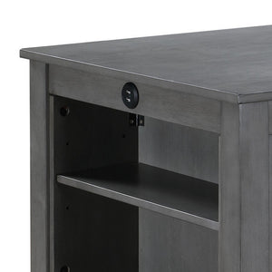 English Elm Ham Counter Height Dining Table with Usb Charging Open Shelf for Kitchen Nooks Gray B056P416890