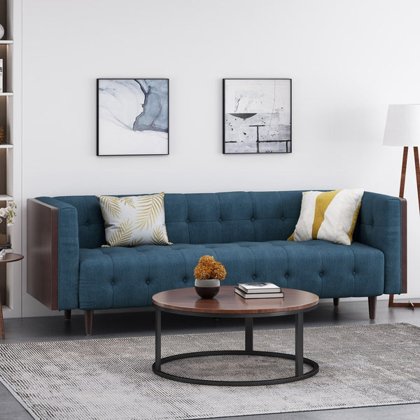 English Elm Christopher Knight Home® - 69871.00A_69871.00B Navy Blue 3-Seater Sofa - Contemporary Mid-Century Design With Plush Comfort N771P225911U_N771P225927U
