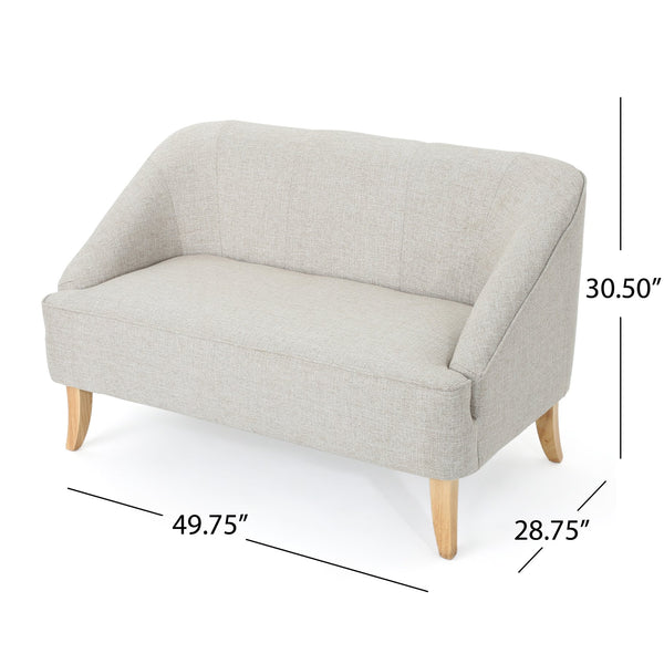 English Elm Christopher Knight Home® - LOVESEAT Modern Beige Fabric 100% Polyester Single Cushion, Birch Legs, Compact 49.75"W x 30.5"H Comfort 60867.00BTWD