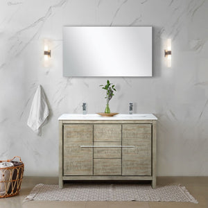 English Elm Rustic Acacia Double Bath Vanity 48" W X 20" D With Marble Top & Chrome Faucet - Stylish Storage Solution! B2731P259409-GIGA