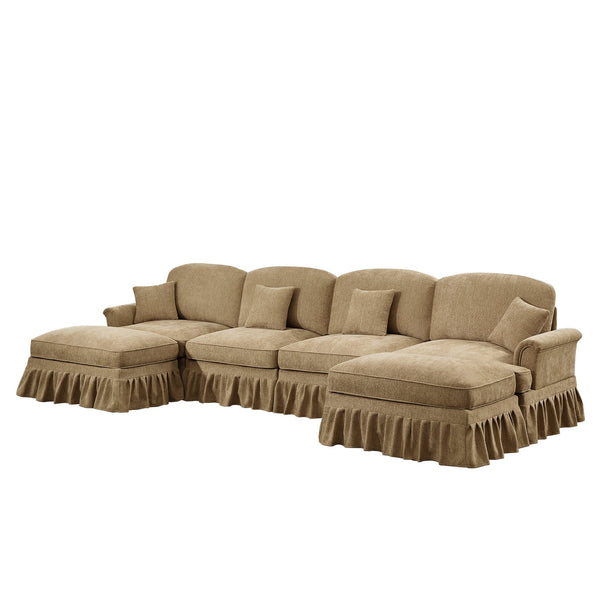 English Elm Classic U-Shape 4-Seater Modular Sectional Sofa With Customizable Styles & Cloud-Like Comfort W3041S00251
