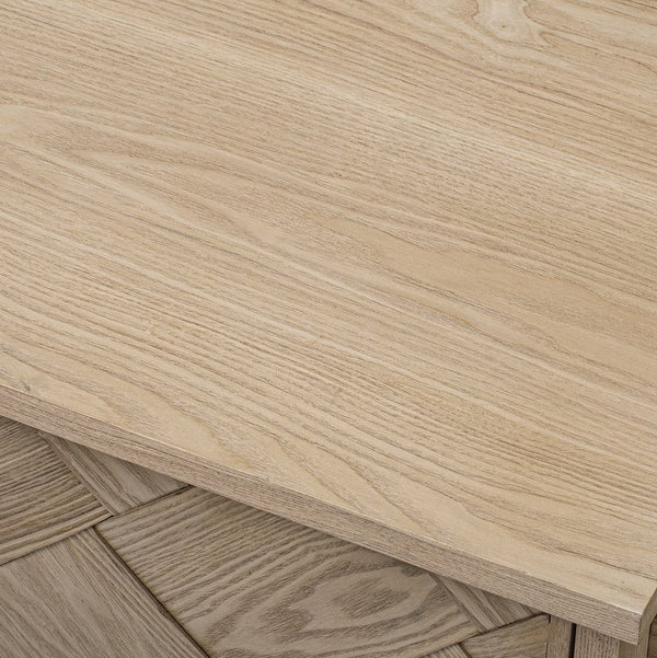 English Elm K&K Farmhouse Kitchen Island with 3D Wave Stripes Ash Veneer, Drop Leaf, Rolling Cart Storage Natural Wood N707P207916Y