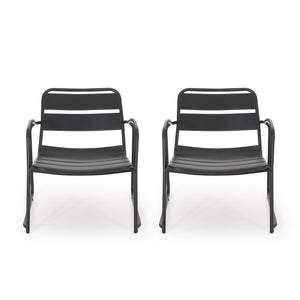 English Elm Christopher Knight Home® - CONRAD Chair with Sleek Iron Frame, Comfortable Curved Seat, Durable Outdoor/Indoor Accent Seating Matte Black 65197.00BLK