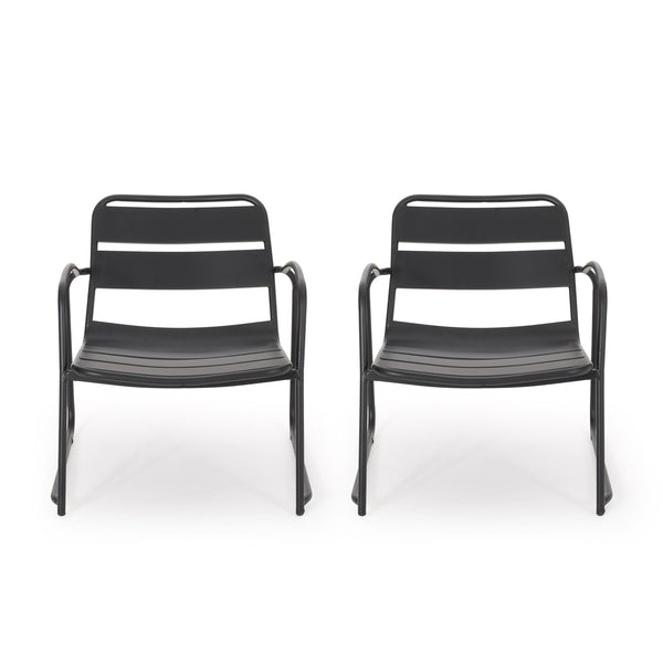 English Elm Christopher Knight Home® - CONRAD Chair with Sleek Iron Frame, Comfortable Curved Seat, Durable Outdoor/Indoor Accent Seating Matte Black 65197.00BLK